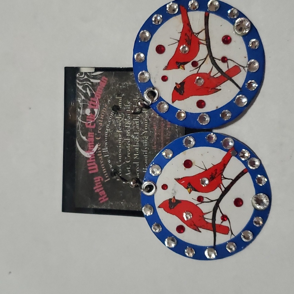 Cardinals earrings Elk Woman Kathy Whitman